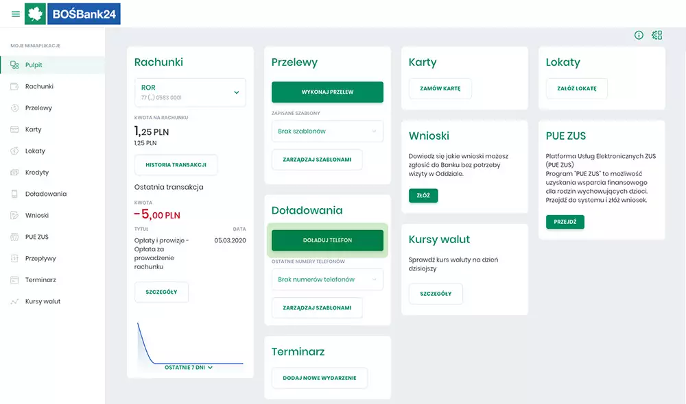 screen jak doładować w bos